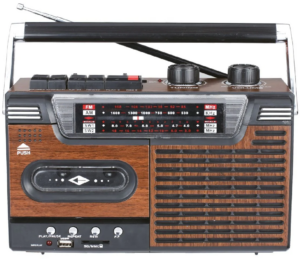 Radio Portátil Retro Reproductora de Cassettte Inalámbrica BT 20W Audiopro AP02076