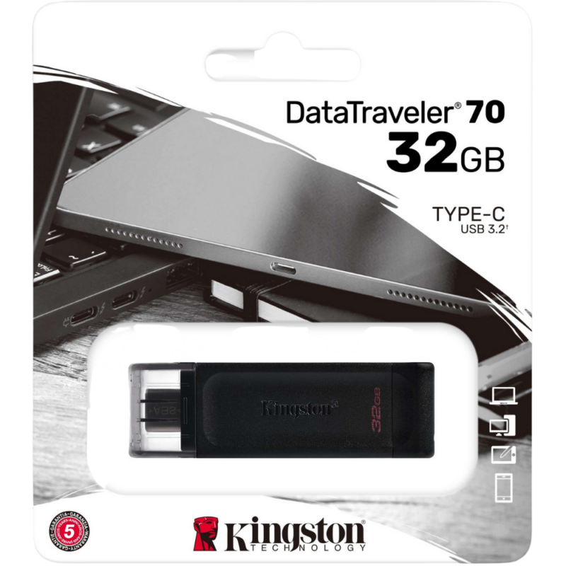 Pendrive USB Tipo-C 32GB Kingston DataTraveller70 - Imagen 2