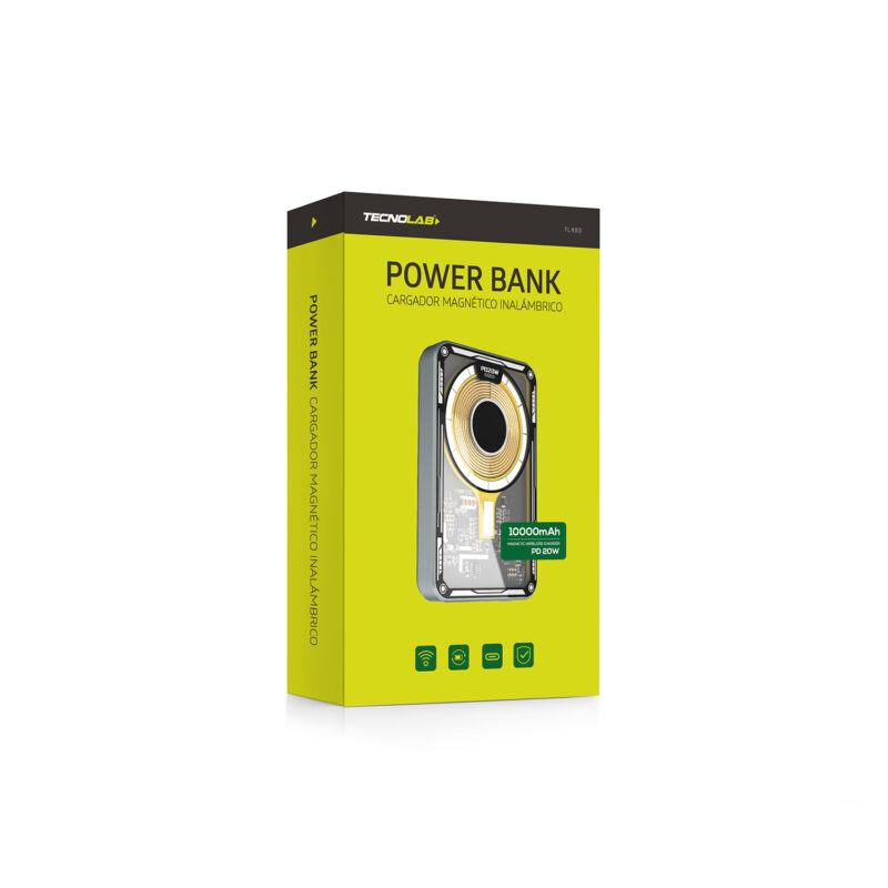 Power Bank Cargador Magnetico Inalambrico Tecnolab TL493 10000mAh - Imagen 2