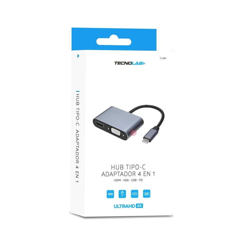 HUB Tipo-C Adaptador 4 en 1 Tecnolab TL364