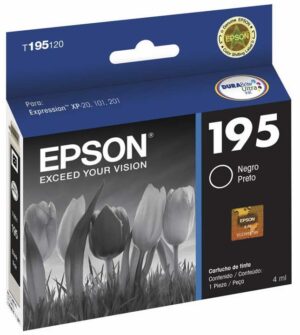 Cartucho Tinta Impresora 195 Epson Negra 4ml